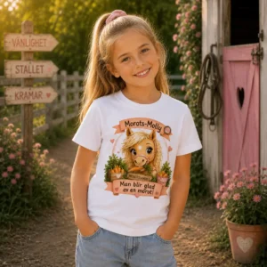Eko T-shirt barn – Stallkompisen Morots-Molly 🥕🐴