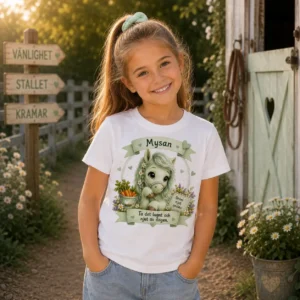 Eko T-shirt barn – Stallkompisen Mysan 💚🐴