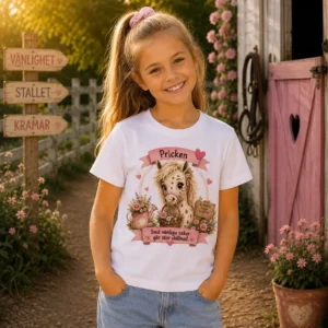 Eko T-shirt barn â Stallkompisen Pricken đžđŽ